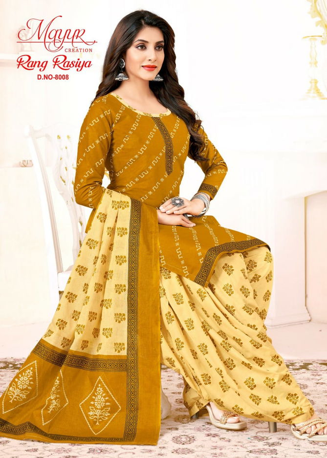 Rang Rasiya Vol 8 By Mayur Printed Cotton Printed Dress Material Wholesalers In Delhi
